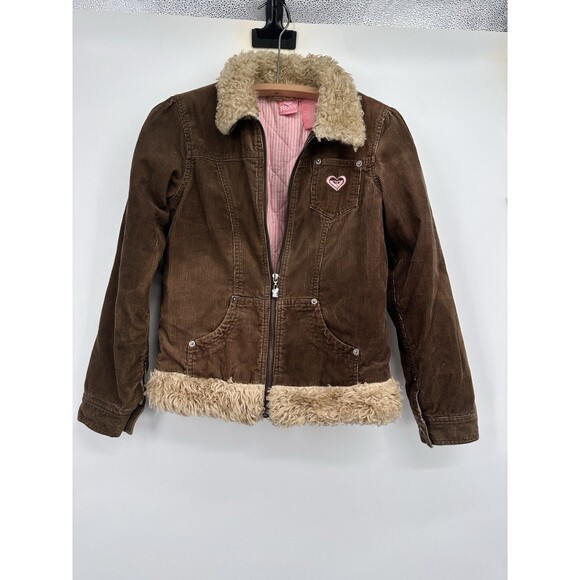 Vintage Roxy Cordoroy  Jacket Girls Large Sherpa Pea Coat Y2K clean good cond XL - Picture 3 of 11